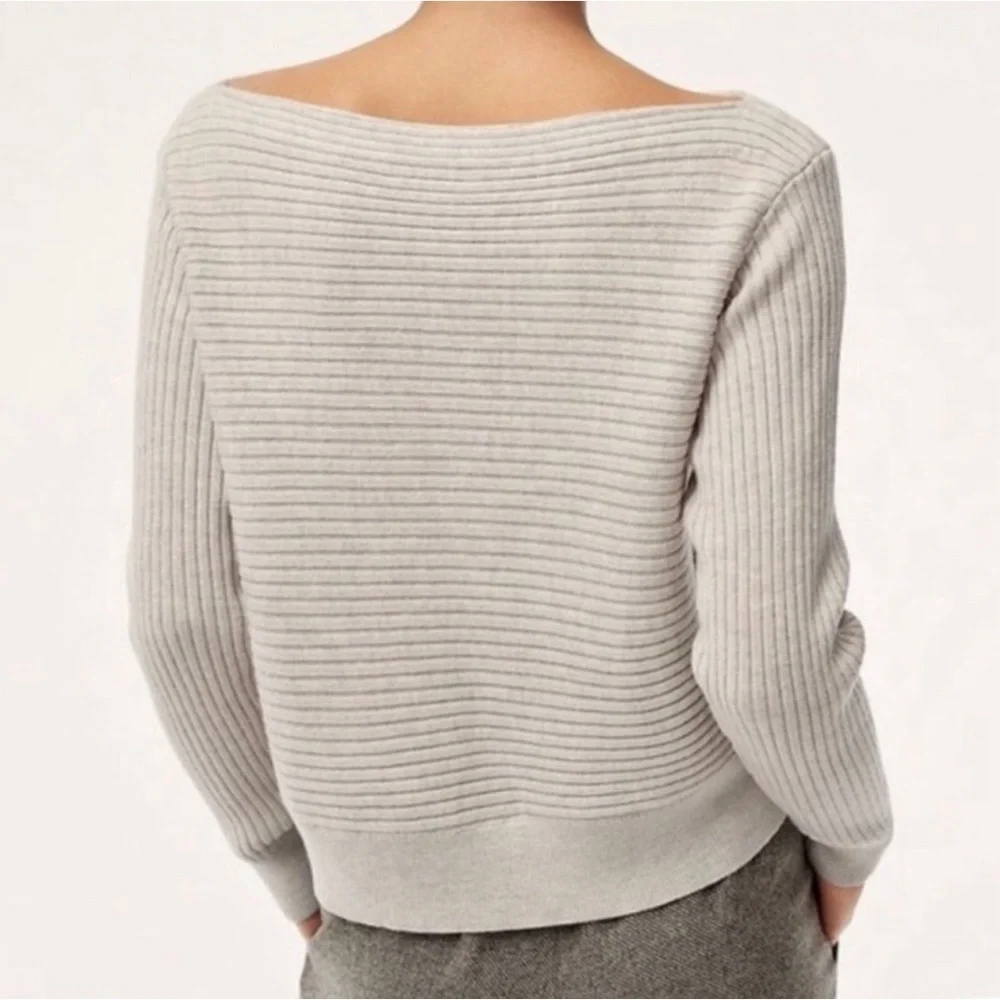 Babaton Aritzia Ribbed Knit Boatneck Merino Wool Sweater Size Small